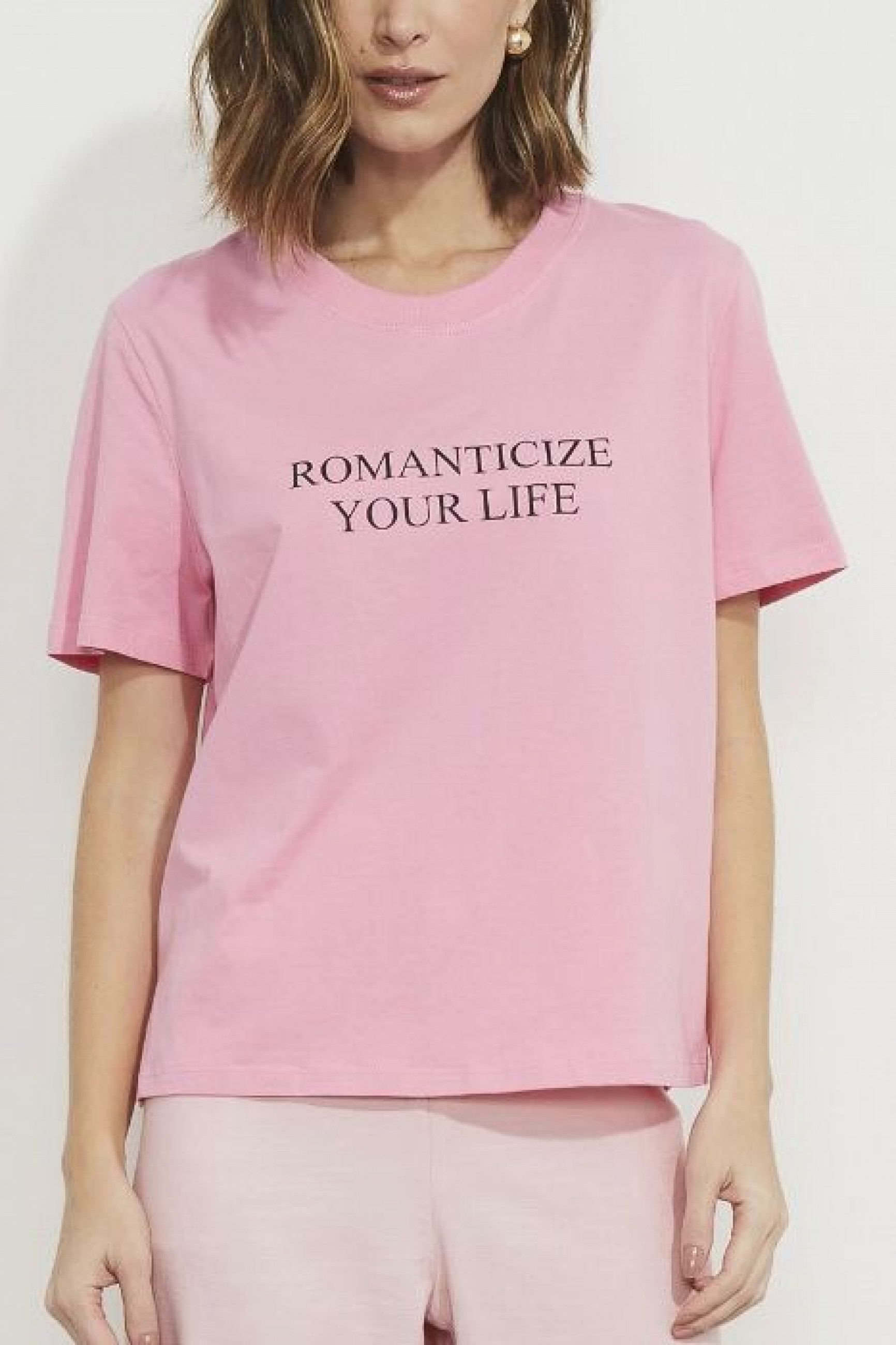 Camiseta Algodão Romanticize Rosa