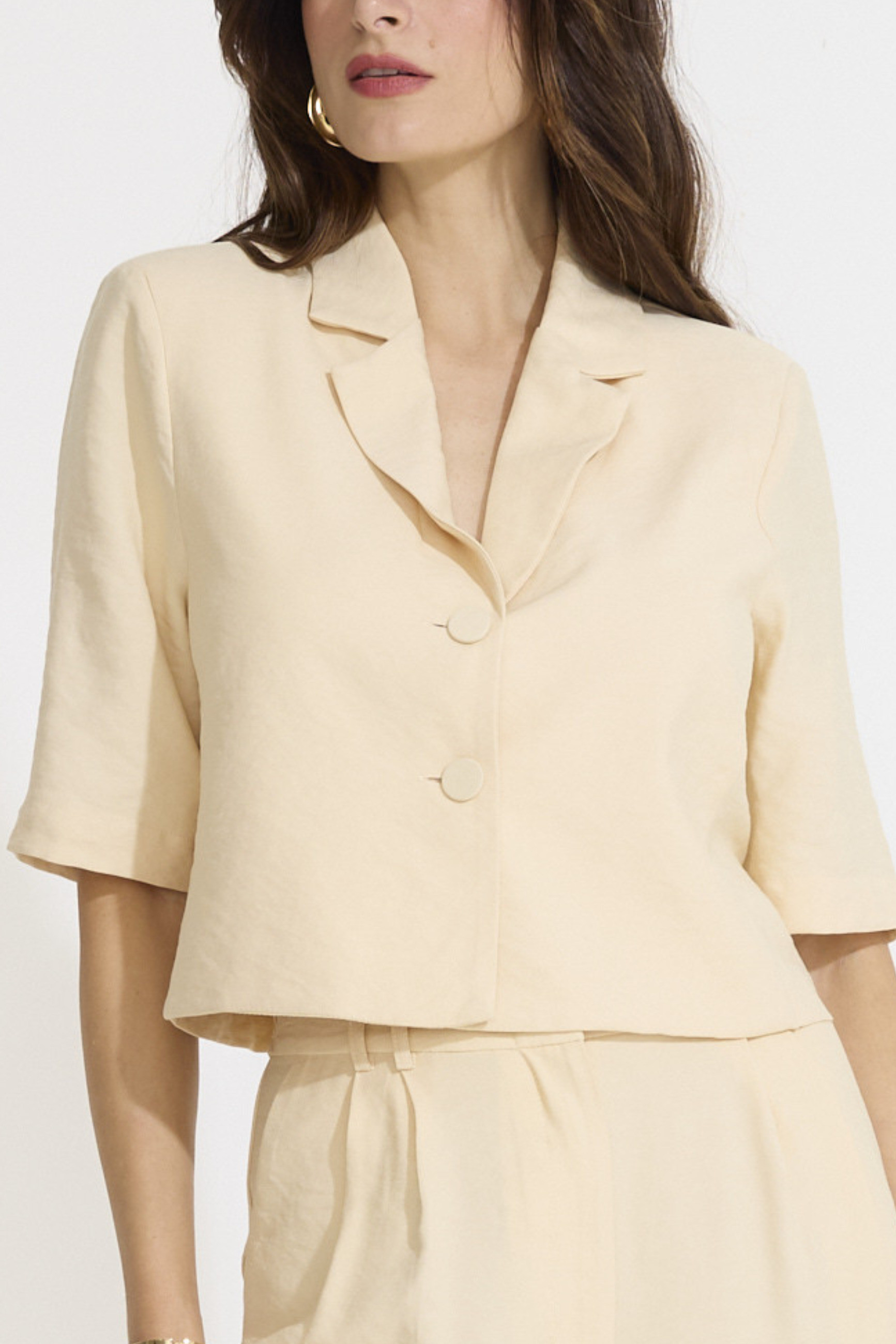 Blazer Cropped Alfaiataria Gaudi Chamomile