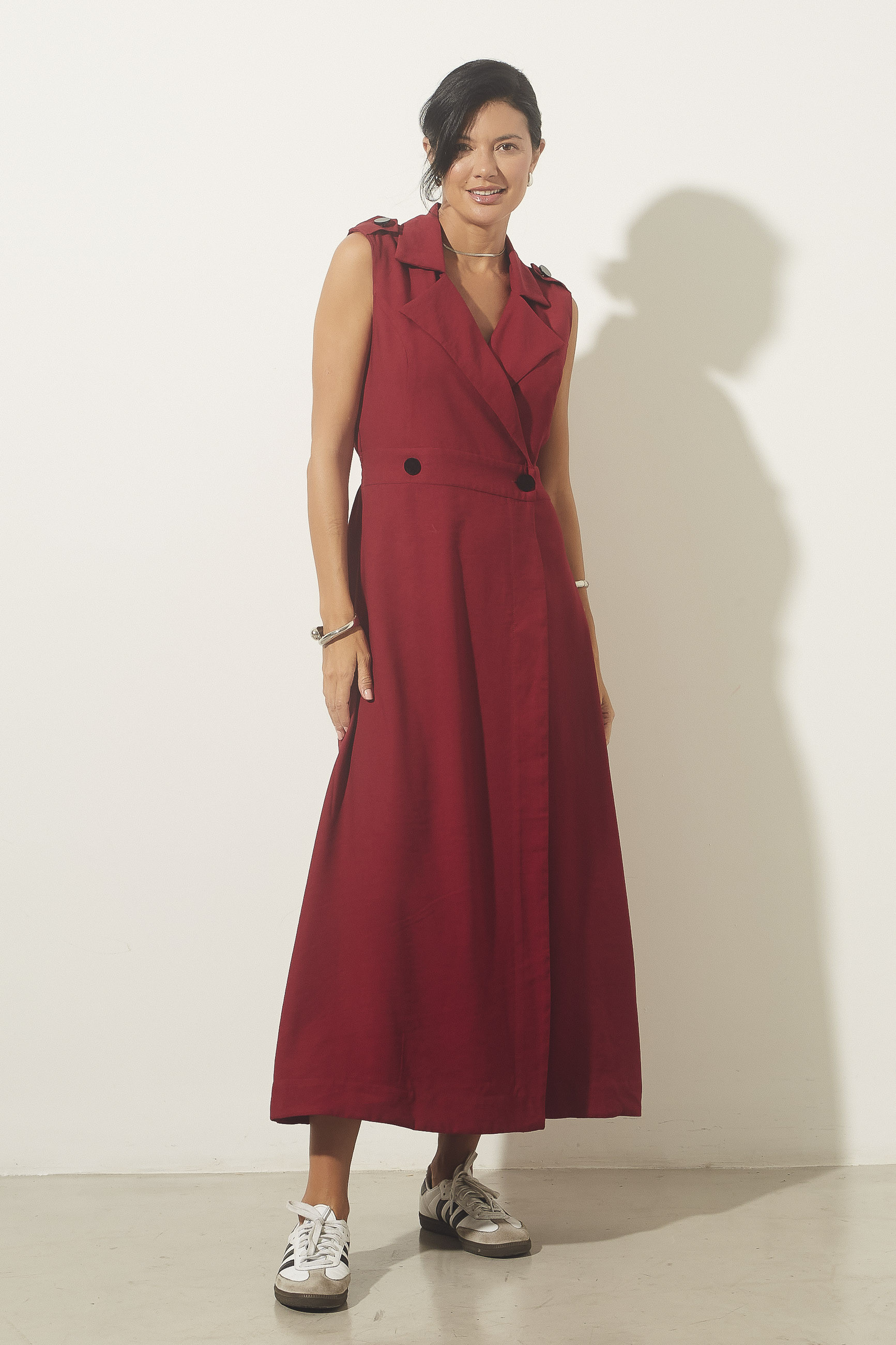 Vestido Trench Coat Milão Vinho