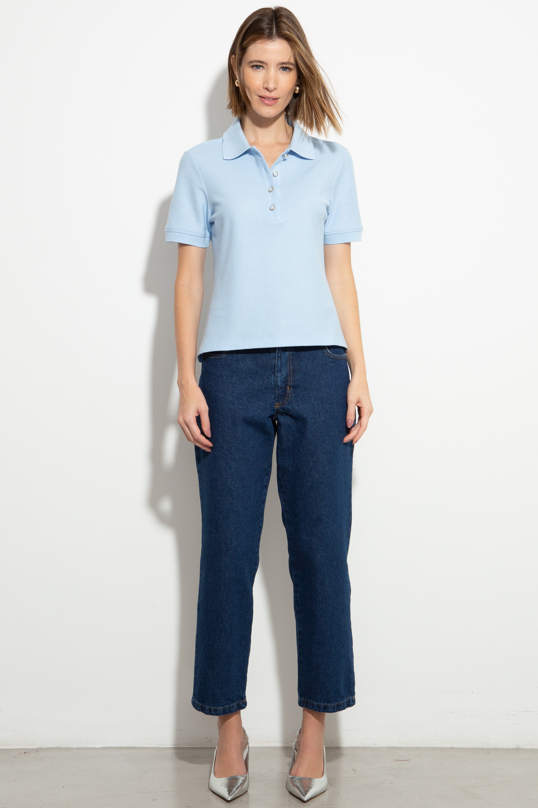 Camiseta Polo Austin Azul Bebê