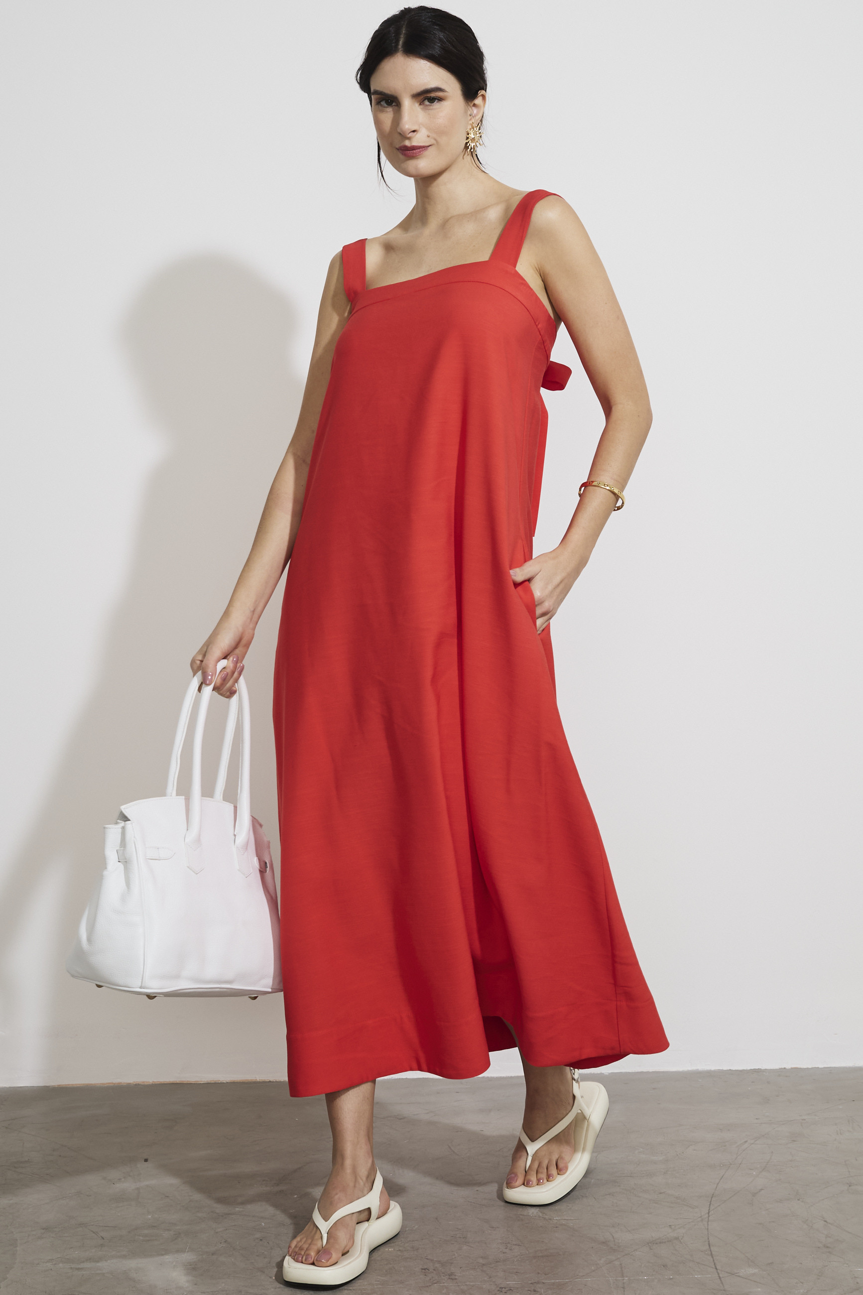 Vestido Longo Arpoador Vermelho