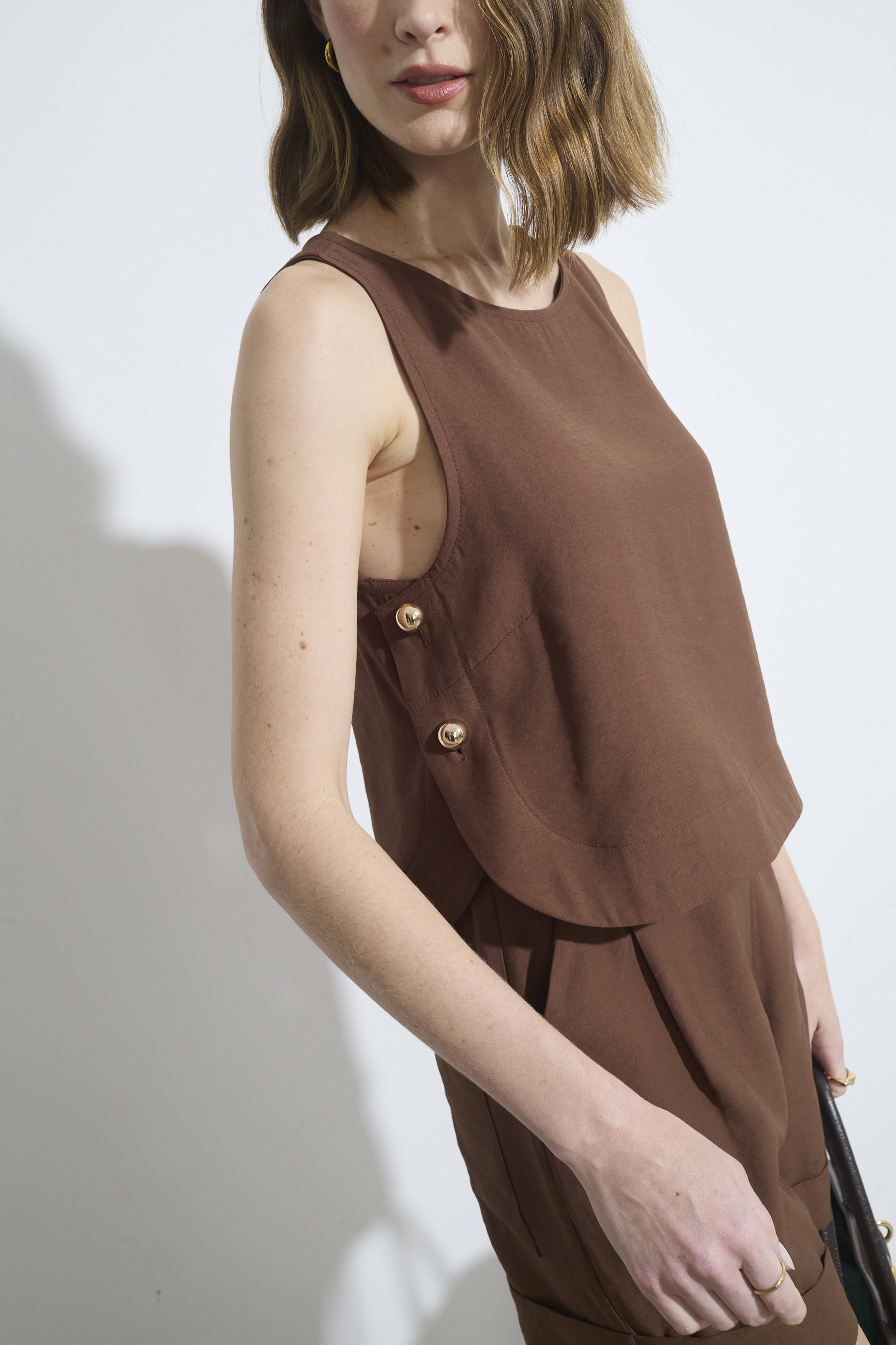 Blusa Alfaiataria Solar Marrom