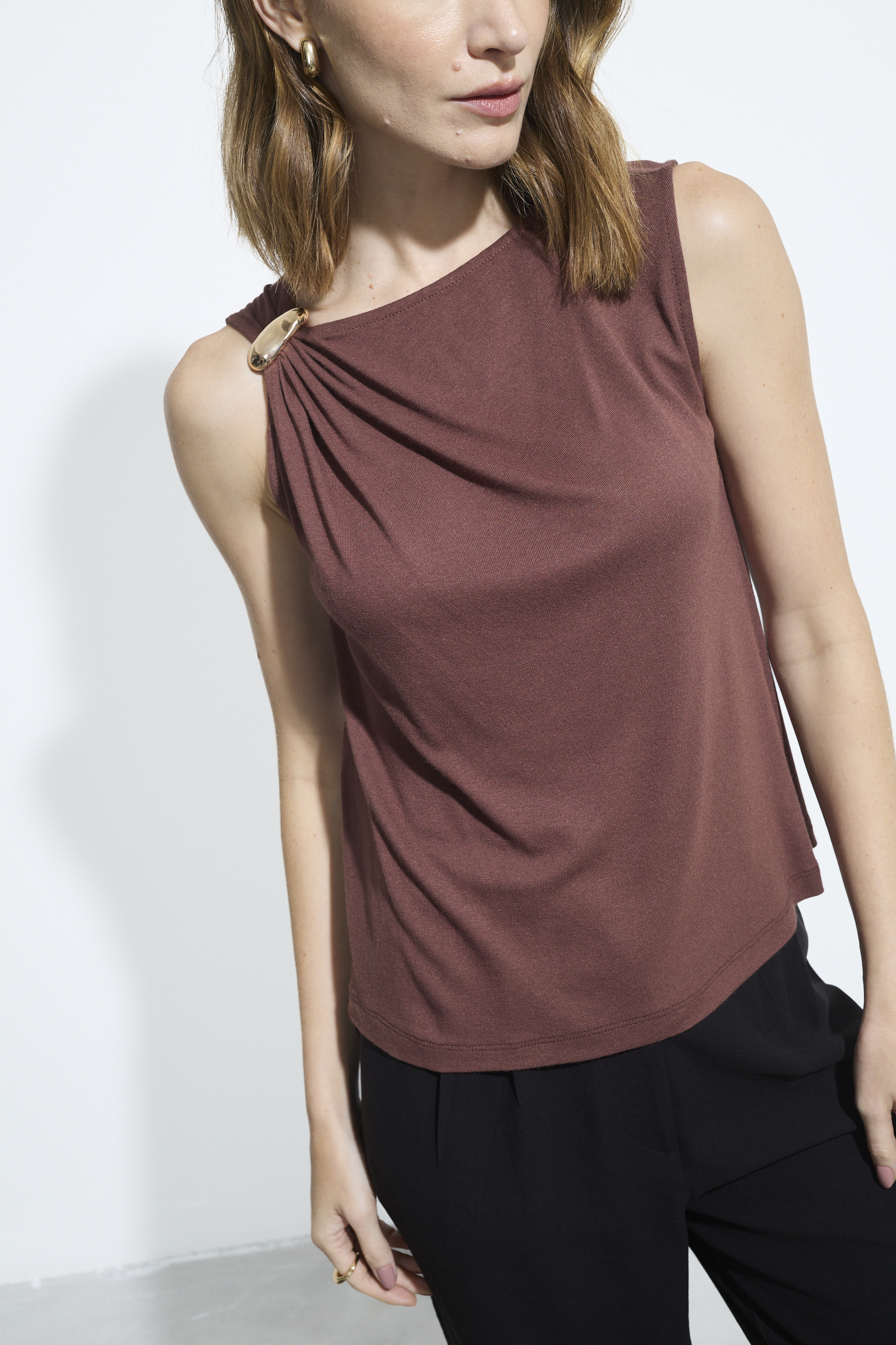 Blusa Tricot Marrom Expresso