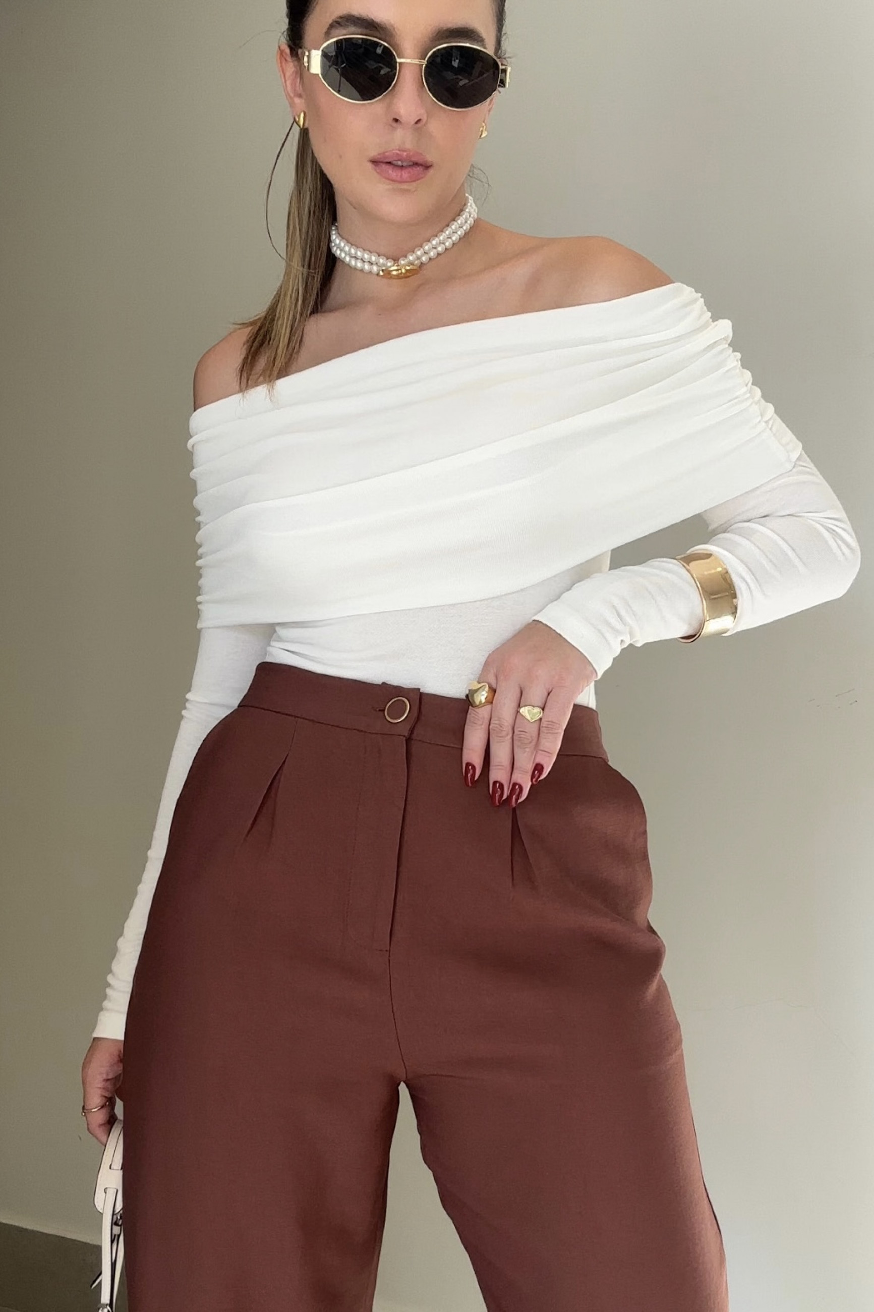 Calça Cenoura Alexandria Marrom Claro