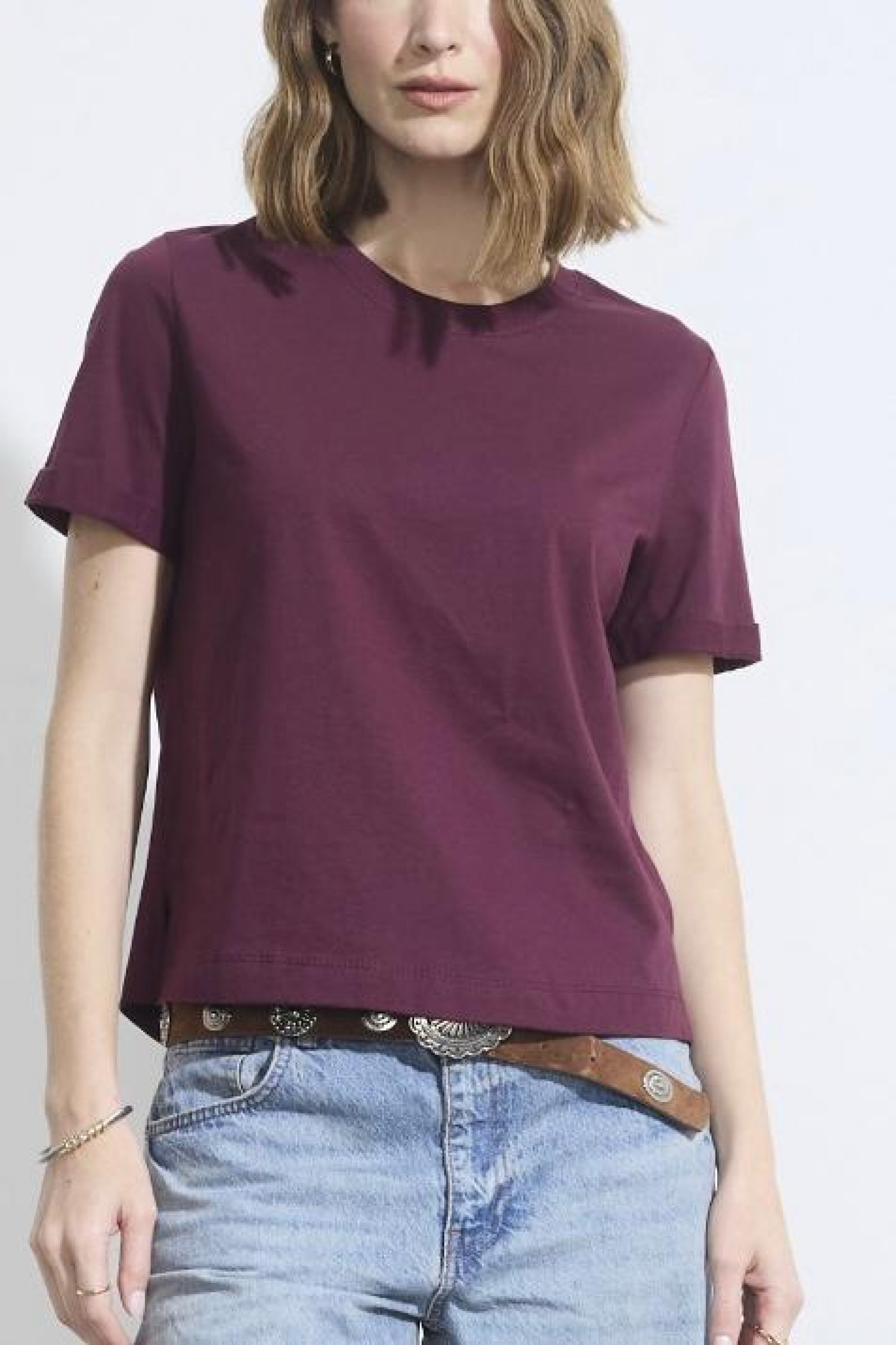 Camiseta Básica Lisa Cabernet Sauvignon