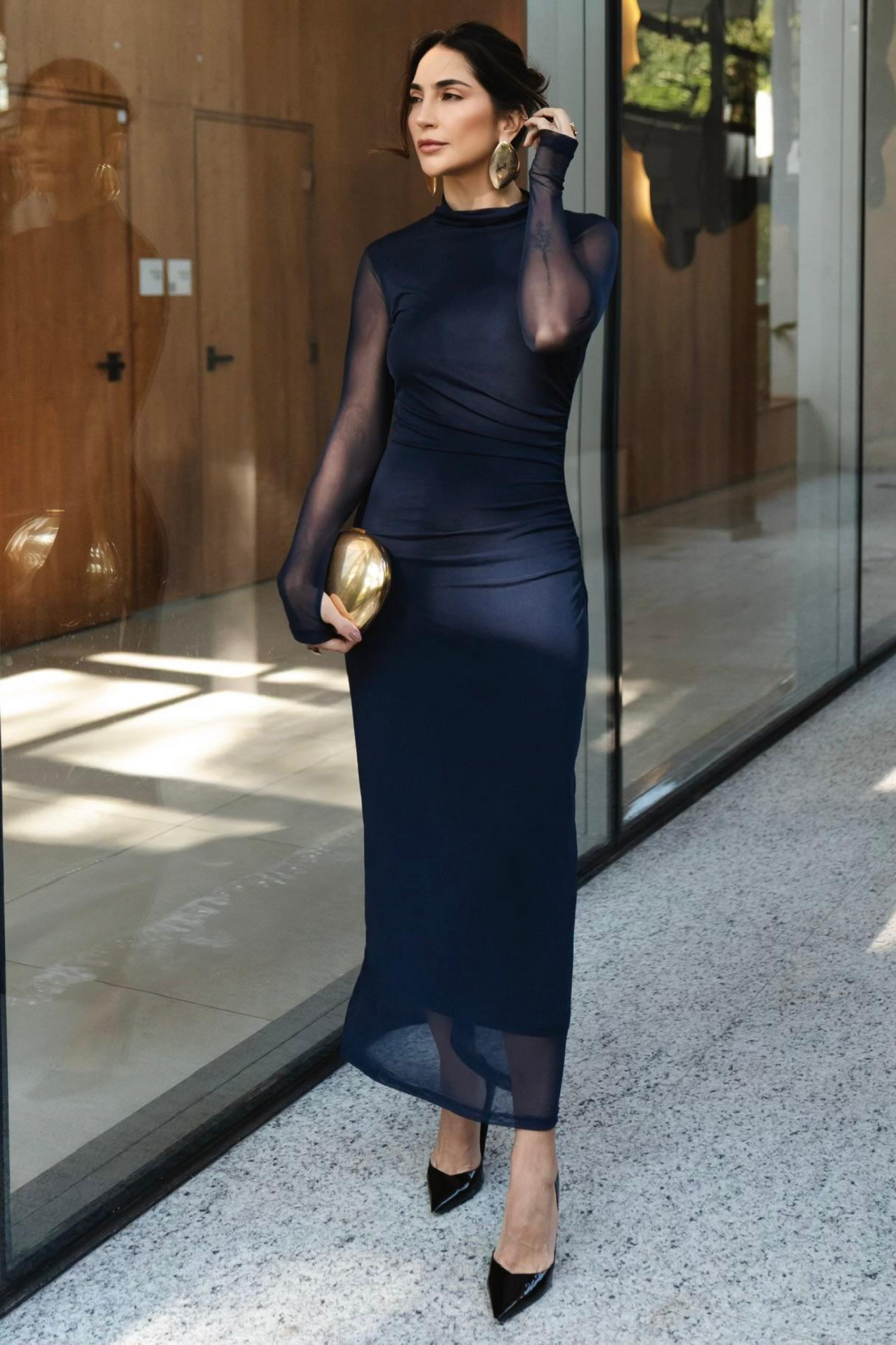 Vestido Tule Brooklin Marinho