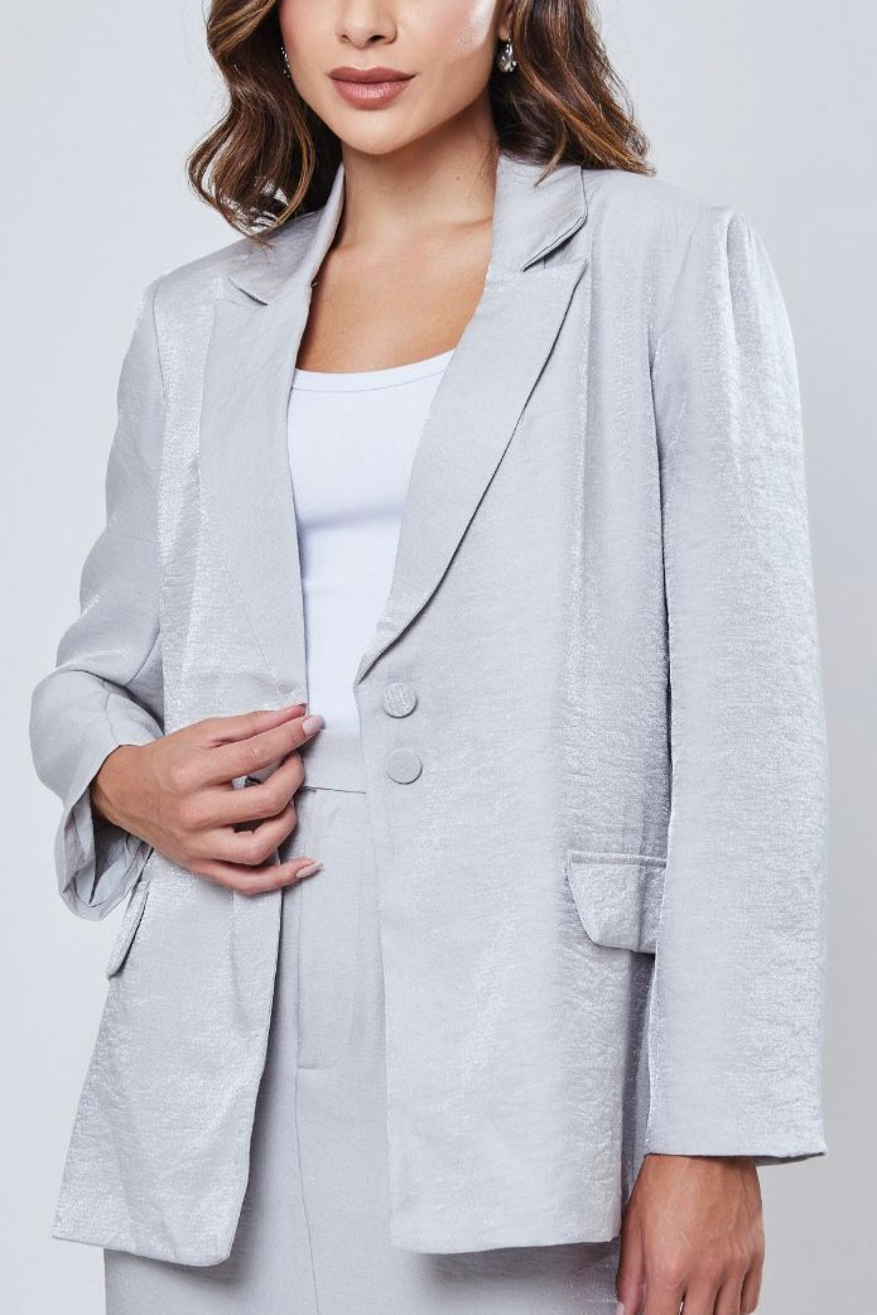 Blazer Brilho Discreto Londres Prata