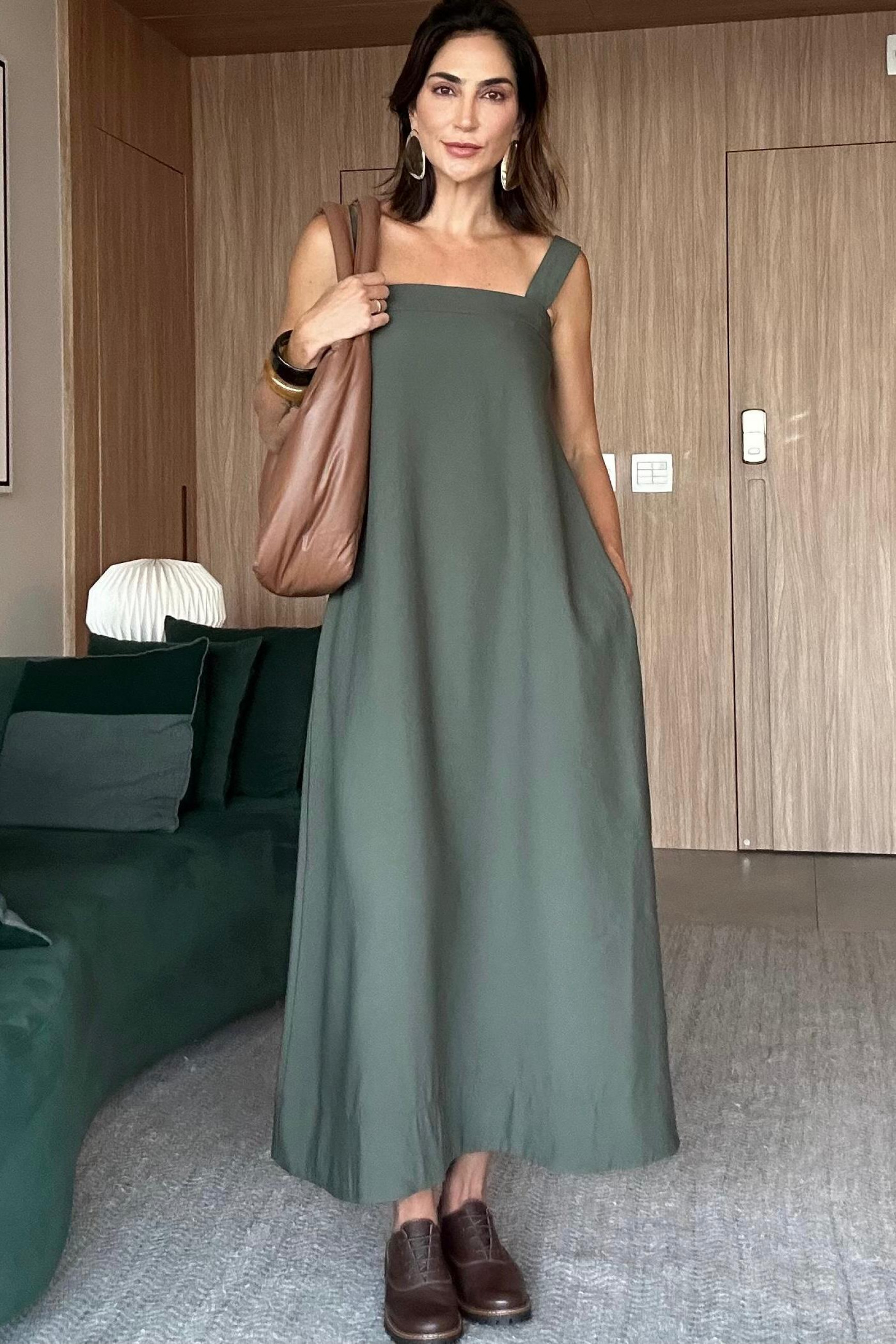 Vestido Longo Foster Dark Oliva