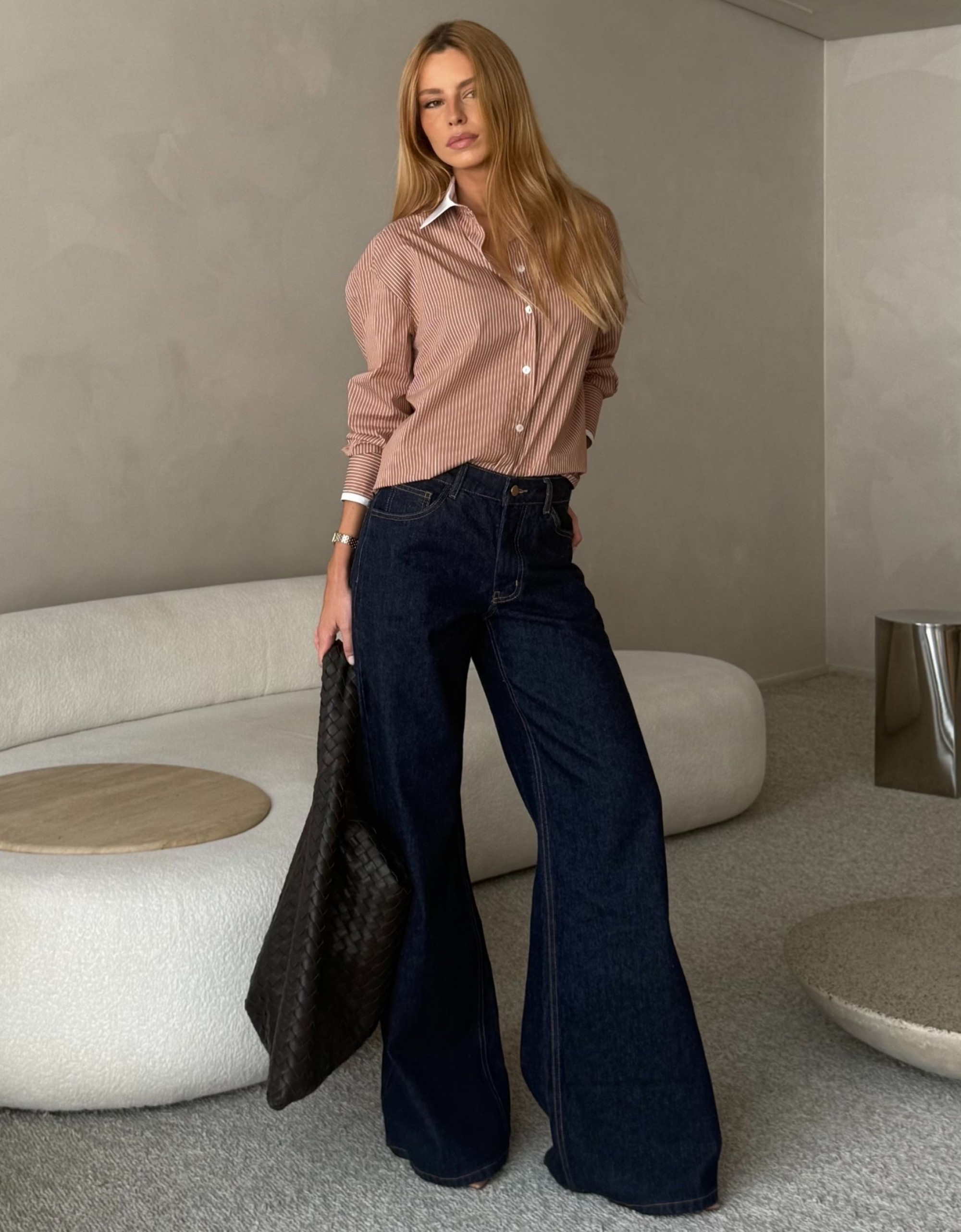 Calça Jeans Wide Leg Porto Original Blue