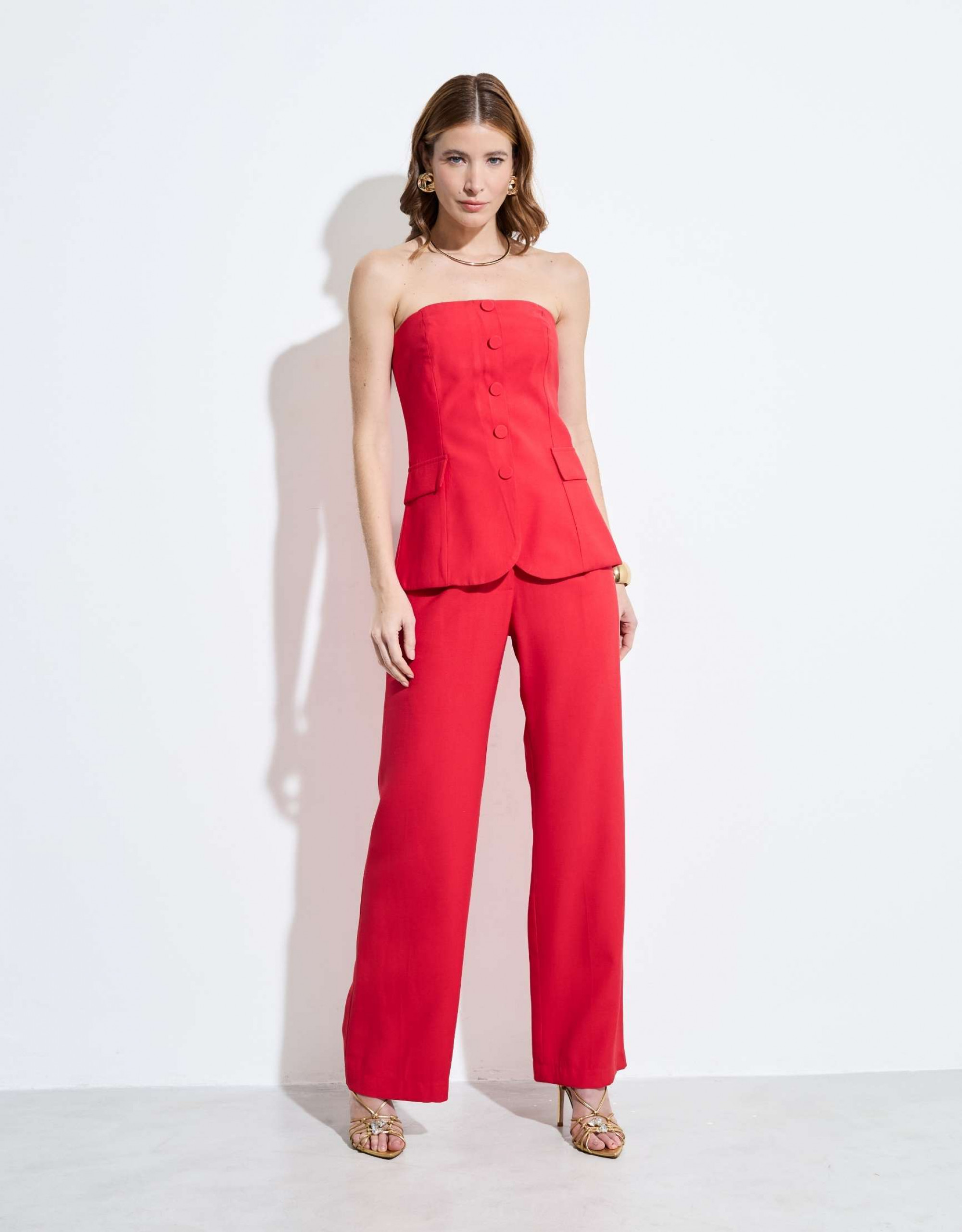 Calça Alfaiataria Quebec Vermelho