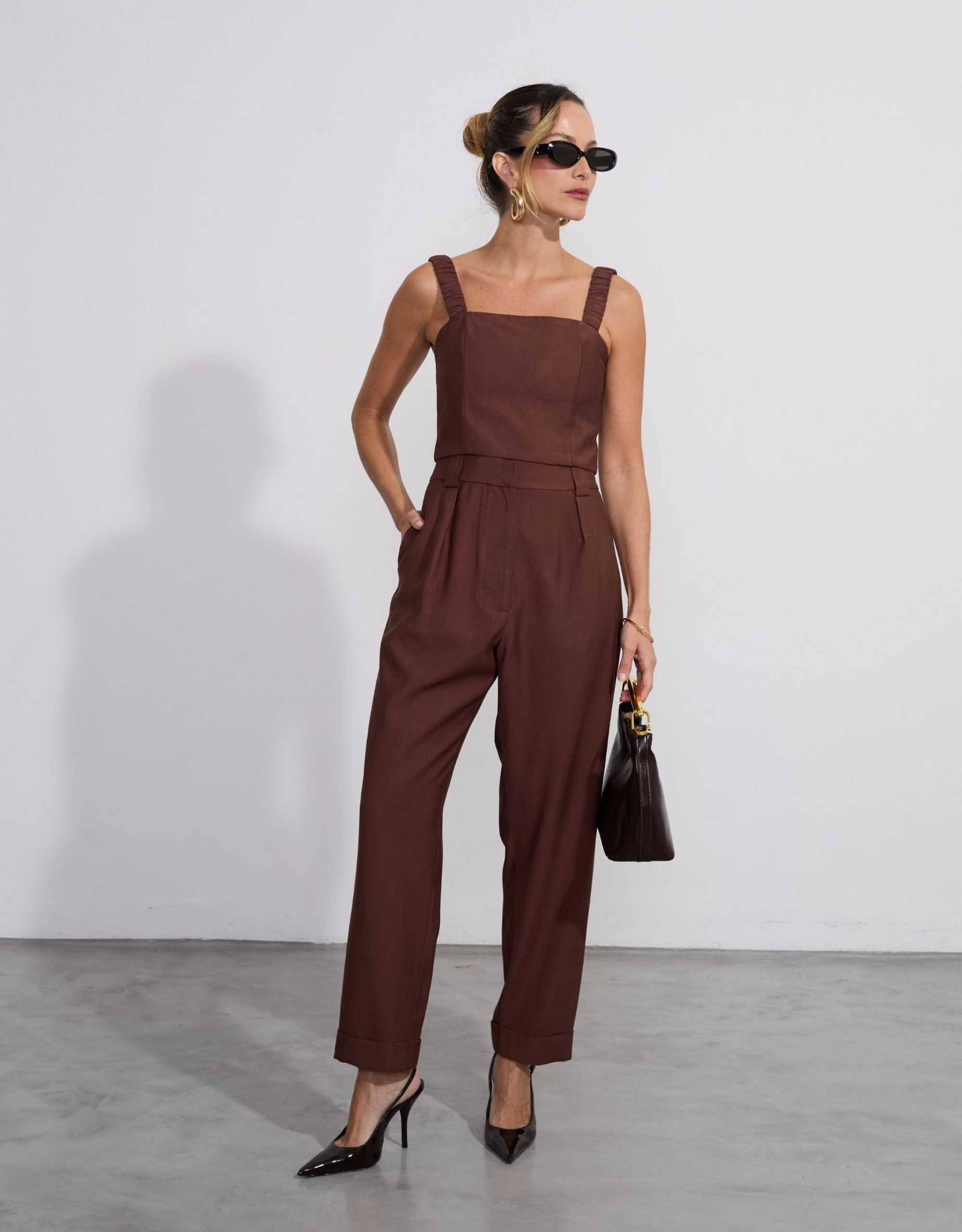 Calça Alfaiataria Versailles  Marrom