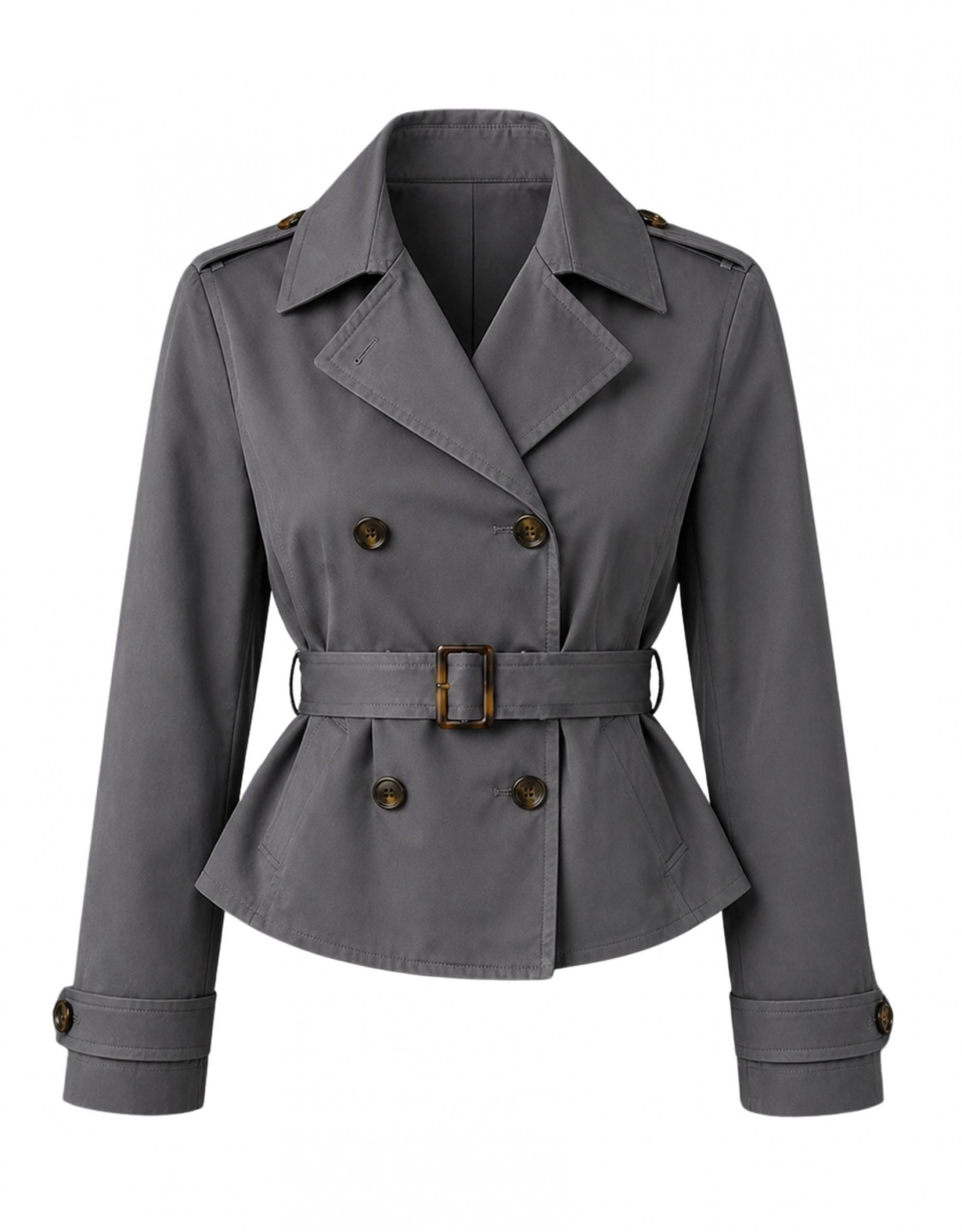 Trench Coat Curto Chumbo