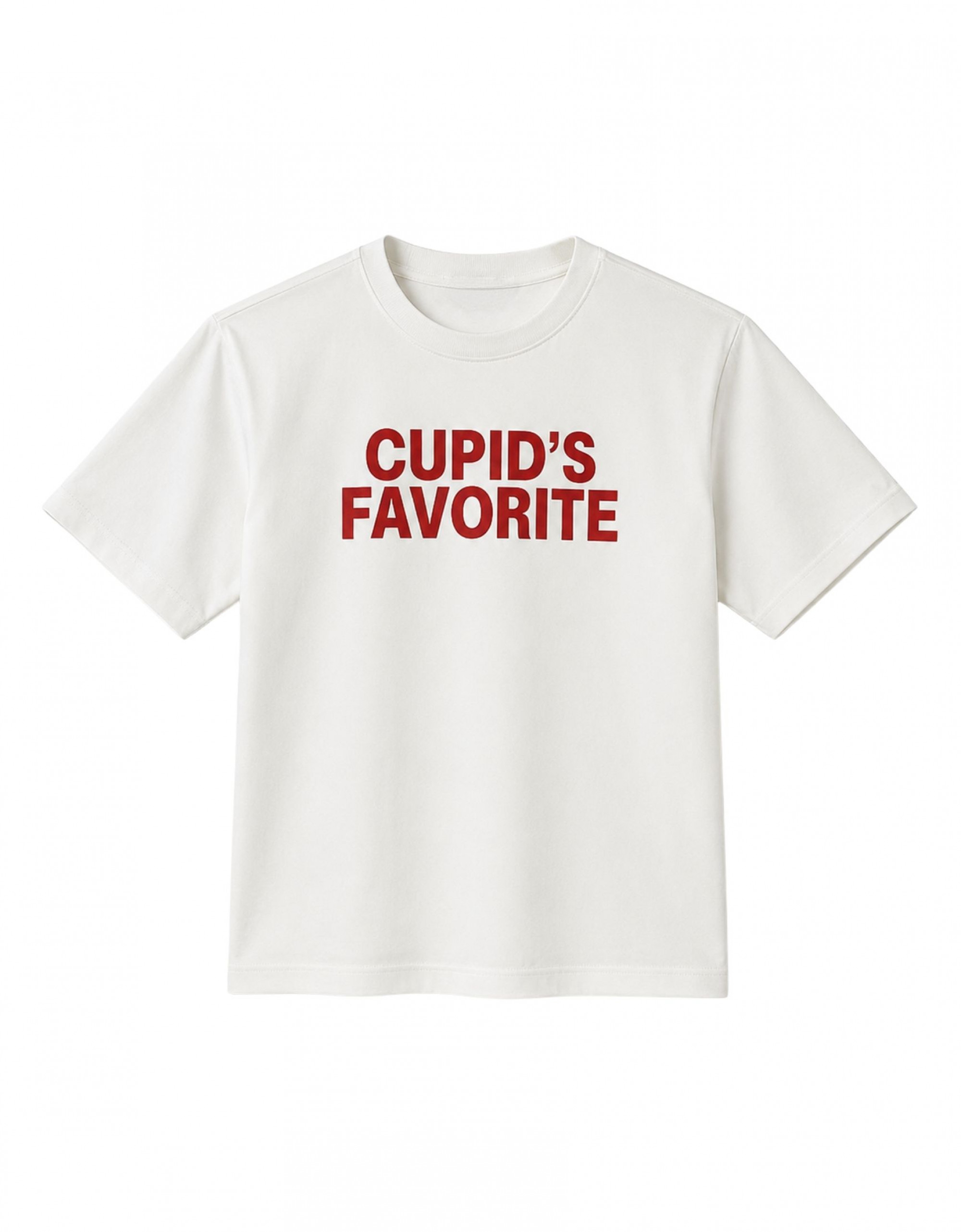 Camiseta em Algodão Cupids Favorite Off White