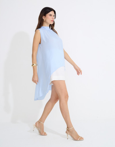 Bata Alongada Boho Azul Céu