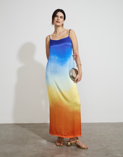 Vestido Longo Acetinado Solar