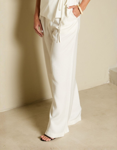 Calça Reta Alfaiataria Cannes Off White