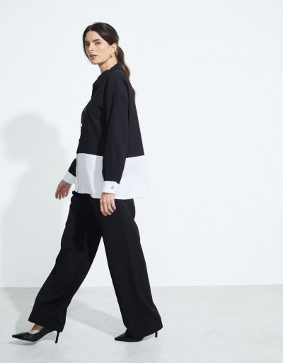 Calça Reta Alfaiataria Manhattan Preto