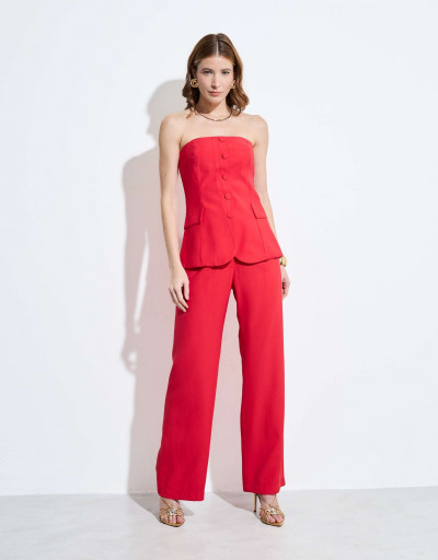 Calça Alfaiataria Quebec Vermelho