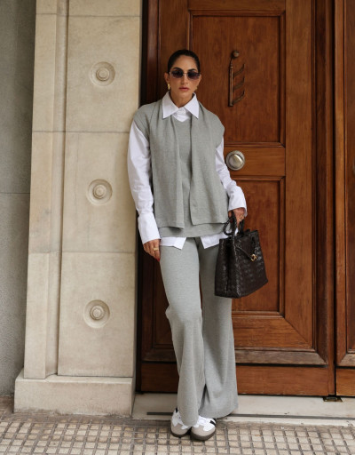 Conjunto Tricot Cachecol Coimbra Mescla