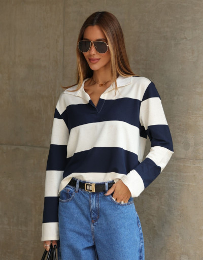 Polo Manga Longa Edimburgo Azul Marinho