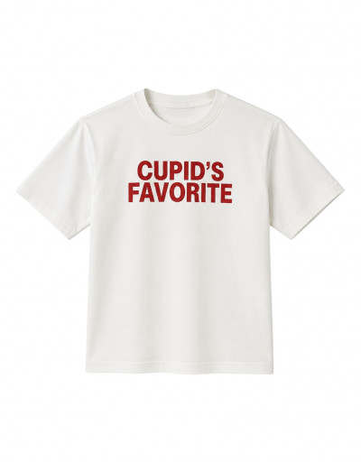 Camiseta em Algodão Cupids Favorite Off White