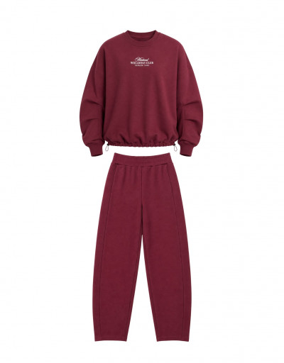 Conjunto Moletom Wellness Club Braga Marsala