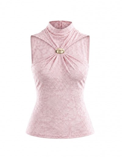 Top Annecy Renda  Rosa Claro