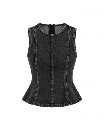Blusa Peplum Porto Denim Black
