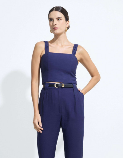 Top Cropped Orbe Marinho
