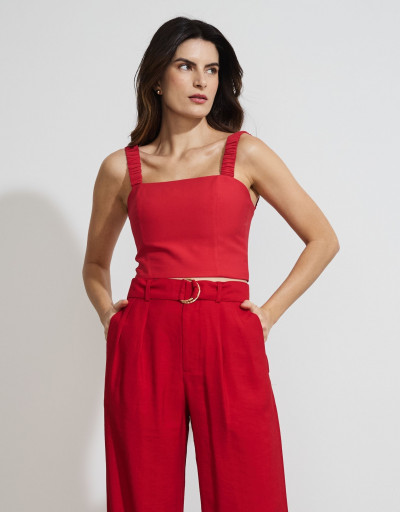 Top Cropped Orbe Vermelho