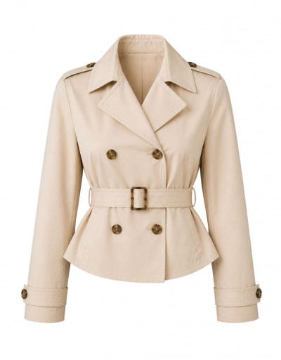 Trench Coat Curto Bege