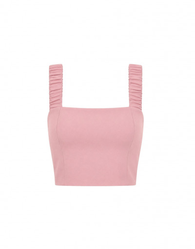 Top Cropped Orbe Rosa Claro