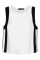 Blusa em afaiataria Skye Branco e Preto