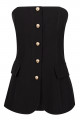 Corselet Ajustado Recortes Quebec Preto