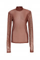 Blusa Básica Tule Marrom Canela