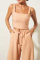 Top Cropped Alfaiataria Orbe Caramelo