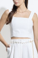 Top Cropped Alfaiataria Solar Off White