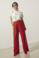 Calça Reta Alfaiataria Cannes Vermelho