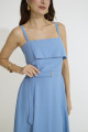 Vestido Longo Eiffel Azul Delave