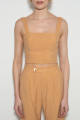 Top Cropped Alfaiataria Orbe Camel