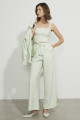 Top Cropped Alfaiataria Orbe Verde Bebe
