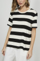 Camiseta Listrada Omaha Preto/Off
