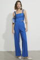Top Cropped Alfaiataria Orbe Azul Cobalto