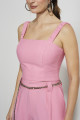 Top Cropped Alfaiataria Orbe Rosa