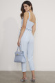 Top Cropped Alfaiataria Orbe Azul