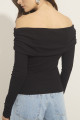 Blusa Ombro a Ombro Malha Italia Preto