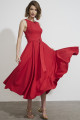 Vestido Evasê Midi Bon Nadal Vermelho