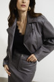 Jaqueta Cropped Oversized Tucson Chumbo