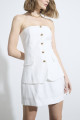 Corselet Ajustado Recortes Quebec Off White