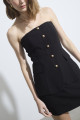 Corselet Ajustado Recortes Quebec Preto